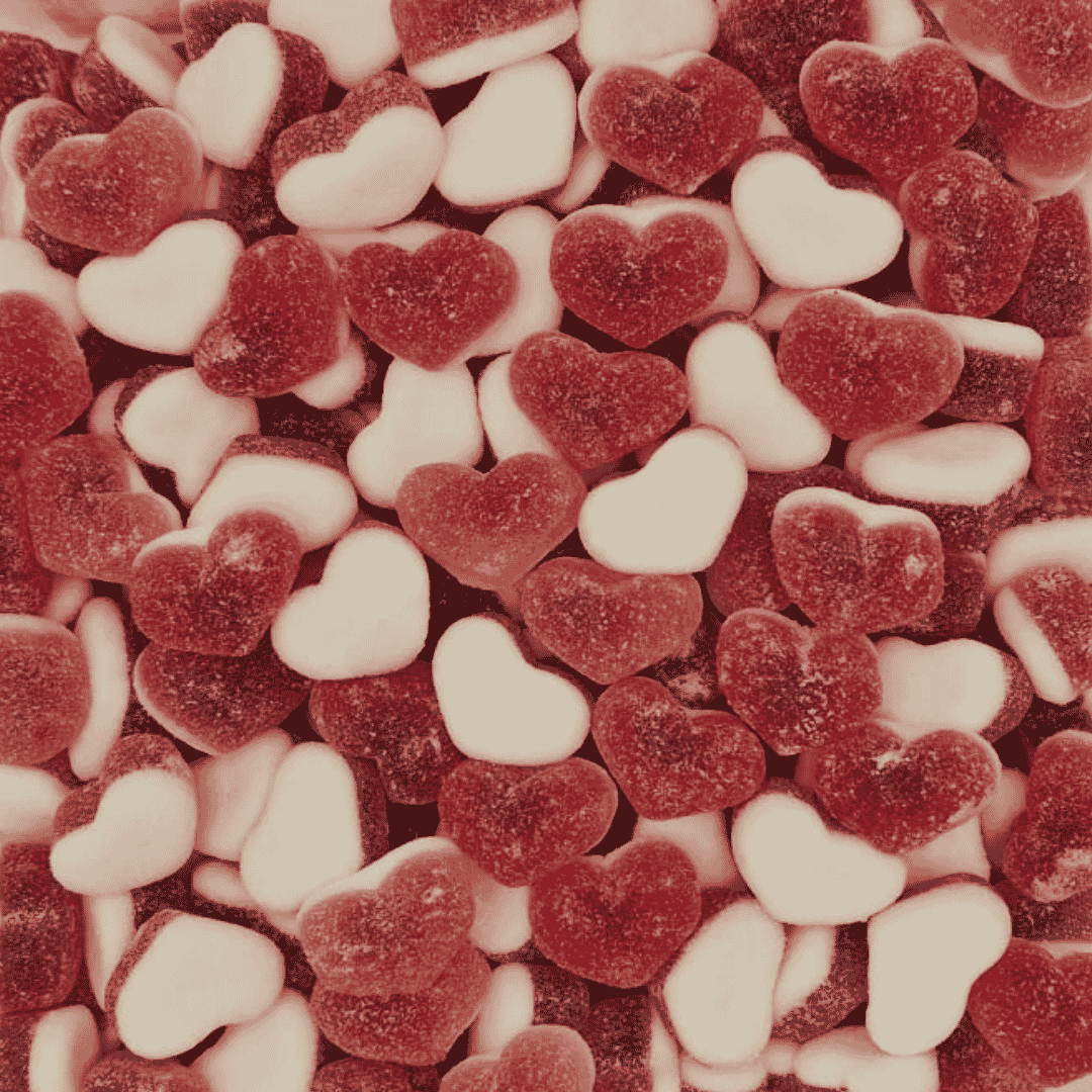 Sour Strawberry Filled Hearts