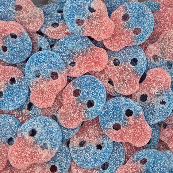 Veggie Sour Blueberry & Raspberry Skulls