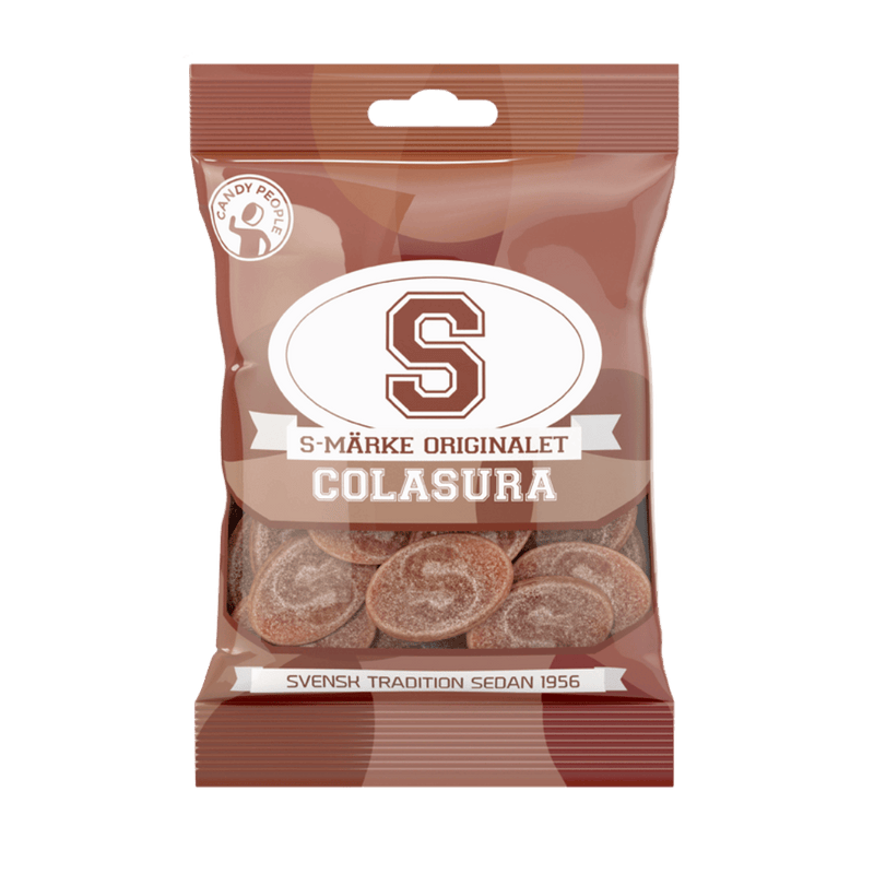 A package of S-brand Sour Cola gummy candies.