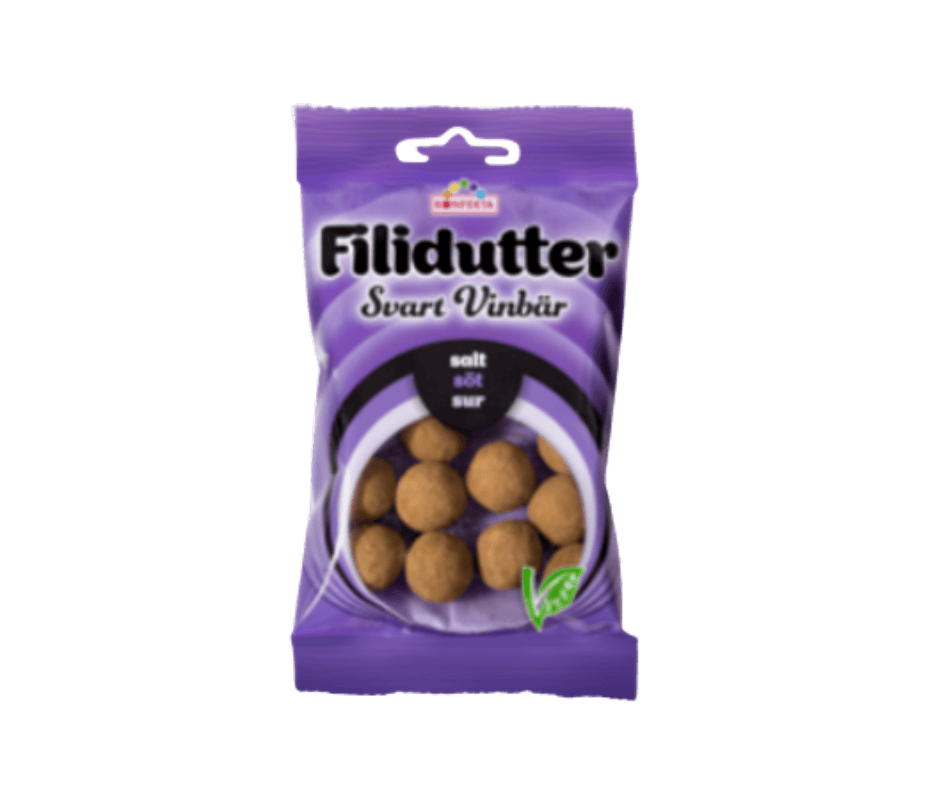 Purple package of Filidutter black lingonberries on a transparent background