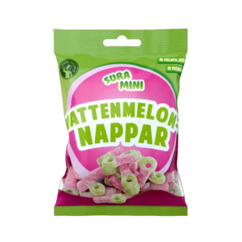Picture of a bag with Swedish Candy Sour mini pacifiers