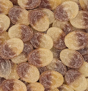 Container of dried fruits on a white background