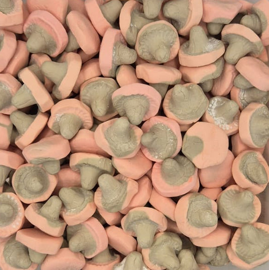 Raspberry Licorice Mushrooms
