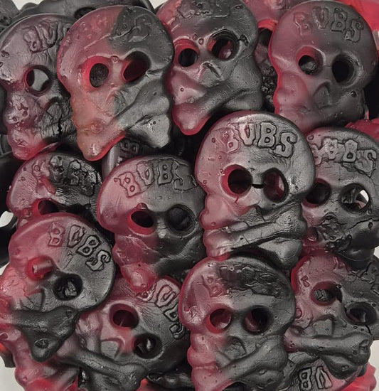 Raspberry Licorice Skulls