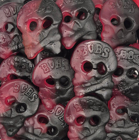 BUBS Raspberry Licorice Skulls